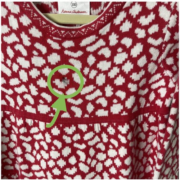 Hanna Andersson white and red sweater dress Sz 4 - Picture 4 of 5